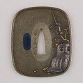 Sword Guard (Tsuba), Copper-silver alloy (shibuichi), gold, copper, Japanese