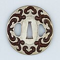 Sword Guard (Tsuba), Silver, copper-gold alloy (shakudō), copper, Japanese
