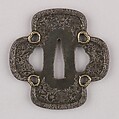 Sword Guard (Tsuba), Copper-silver alloy (shibuichi), silver, gold, copper, Japanese