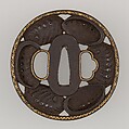 Sword Guard (Tsuba), Iron, gold, copper, Japanese