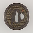 Sword Guard (Tsuba), Iron, brass, copper, Japanese