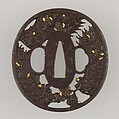 Sword Guard (Tsuba), Iron, gold, copper, Japanese