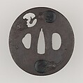 Sword Guard (Tsuba), Copper-gold alloy (shakudō), copper, Japanese