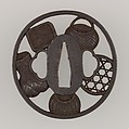 Sword Guard (Tsuba), Iron, copper, Japanese