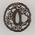 Sword Guard (Tsuba), Iron, gold, Japanese