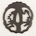 Sword Guard (Tsuba), Iron, copper, Japanese