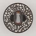 Sword Guard (Tsuba), Iron, copper-gold alloy (shakudō), copper, Japanese