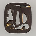 Sword Guard (Tsuba), Iron, gold, silver, Japanese