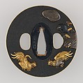 Sword Guard (Tsuba), Copper-gold alloy (shakudō), gold, silver, copper-silver alloy (shibuichi), copper, Japanese