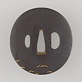 Sword Guard (Tsuba), Iron, copper-silver alloy (shibuichi), gold, copper, Japanese
