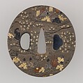 Sword Guard (Tsuba), Copper-silver alloy (shibuichi), copper, Japanese