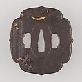 Sword Guard (Tsuba), Iron, gold, copper-silver alloy (shibuichi), Japanese