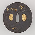 Sword Guard (Tsuba), Iron, gold, copper, Japanese