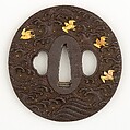 Sword Guard (Tsuba), Iron, gold, Japanese