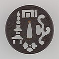 Sword Guard (Tsuba), Iron, brass, copper, Japanese