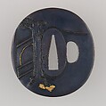 Sword Guard (Tsuba), Copper-gold alloy (shakudō), copper, Japanese