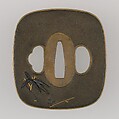Sword Guard (Tsuba), Brass, copper-gold alloy (shakudō), gold, copper, Japanese