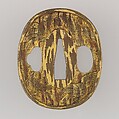 Sword Guard (Tsuba), Copper, gold, Japanese