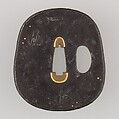 Sword Guard (Tsuba), Iron, copper, Japanese