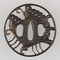 Sword Guard (Tsuba), Iron, copper, Japanese