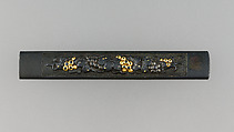 Knife Handle (Kozuka), Copper-gold alloy (shakudō), gold, silver, Japanese