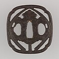 Sword Guard (Tsuba), Iron, copper, Japanese