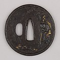 Sword Guard (Tsuba), Iron, gold, copper, brass, Japanese