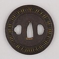 Sword Guard (Tsuba), Iron, brass, copper, Japanese