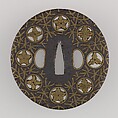 Sword Guard (Tsuba), Iron, brass, copper, Japanese