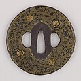 Sword Guard (Tsuba), Iron, brass, copper, Japanese