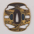 Sword Guard (Tsuba), Iron, gold, copper-gold alloy (shakudō), copper, Japanese