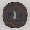 Sword Guard (Tsuba), Iron, brass, copper, copper-gold alloy (shakudō), gold, Japanese