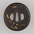 Sword Guard (Tsuba), Iron, gold, silver, copper, Japanese