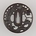 Sword Guard (Tsuba), Iron, copper, Japanese