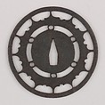 Sword Guard (Tsuba), Attributed to the Katchūshi school (Japanese), Iron, copper, Japanese