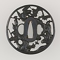 Sword Guard (Tsuba), Copper-gold alloy (shakudō), copper, Japanese