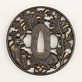 Sword Guard (Tsuba), Iron, gold, silver, copper, Japanese
