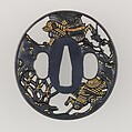 Sword Guard (Tsuba), Brass, gold, copper, Japanese