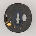 木賊兎図大小揃物 Fittings for a Pair of Swords (<i>Daishō Soroi-Mono</i>), Inscribed by 石黒政美 Ishiguro Masayoshi (Japanese, 1774–1862), Copper-gold alloy (<i>shakudō</i>), gold, silver, copper-silver alloy (<i>shibuichi</i>), copper, Japanese