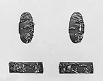 Sword-Hilt Collar and Pommel (Fuchigashira), Copper-gold alloy (shakudō), gold, silver, copper, Japanese