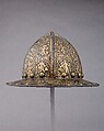 War Hat, Steel, copper alloy, gold, Italian, Milan