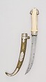Dagger with Sheath, Steel, horn, brass, silver, Moroccan