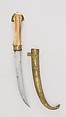 Dagger with Sheath, Steel, horn, brass, silver, Moroccan