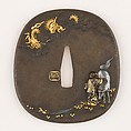 Sword Guard (<i>Tsuba</i>) Depicting Legendary Chinese Horse Doctor Mâshi Húang (馬師皇図鐔), Copper-silver alloy (shibuichi), copper-gold alloy (shakudō), gold, silver, copper, Japanese
