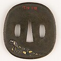 Sword Guard (<i>Tsuba</i>) Depicting Herons (鷺図鐔), Copper-silver alloy (shibuichi), silver, gold, copper-gold alloy (shakudō), Japanese