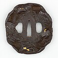 Sword Guard (<i>Tsuba</i>) Depicting Dragon in Waves (波に龍図鐔), Iron, gold, copper, Japanese