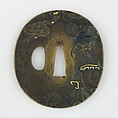 Sword Guard (<i>Tsuba</i>) Depicting Shōki the Demon Queller (鬼鍾馗図鐔), Possibly bronze, gold, copper, Japanese