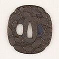Sword Guard (Tsuba), Iron, copper-gold alloy (shakudō), Japanese