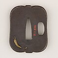 Sword Guard (Tsuba), Iron, gold, copper, Japanese