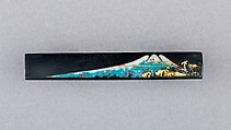 Knife Handle (Kozuka), Copper-gold alloy (shakudō), enamel, gold, silver, Japanese